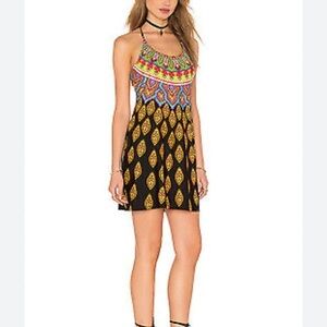 TRINA TURK MOROCCAN Medallion Jersey built in bra Y back stretch dress. NWOT XS